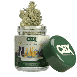CBX Gluetopia 3.5g premium flower jar with professional stealth delivery packaging for Australia
