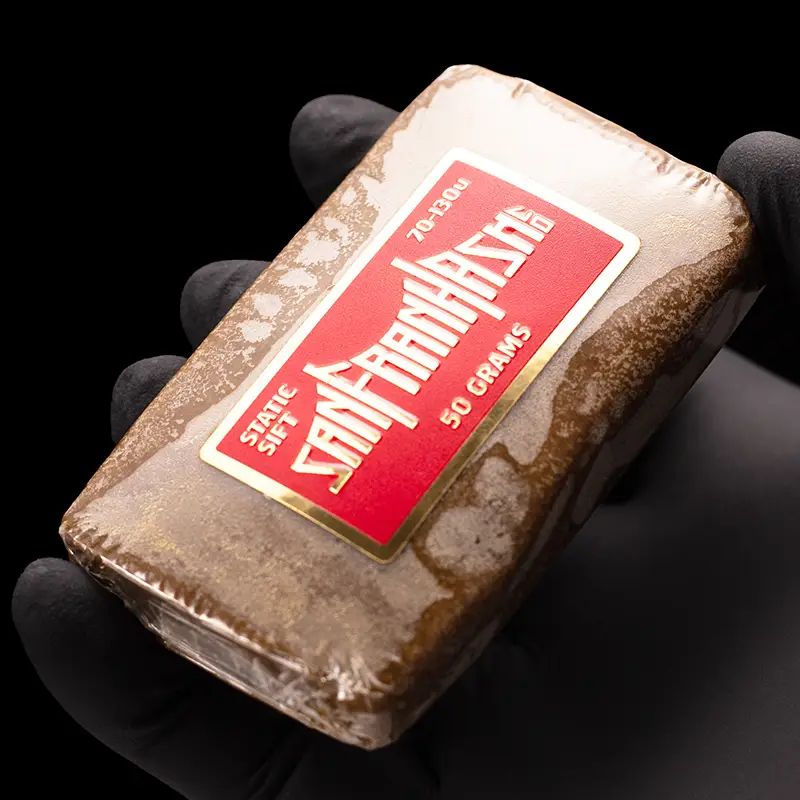San Fran Hash Co. 50g static sift hash slab with professional stealth delivery packaging for Australia.